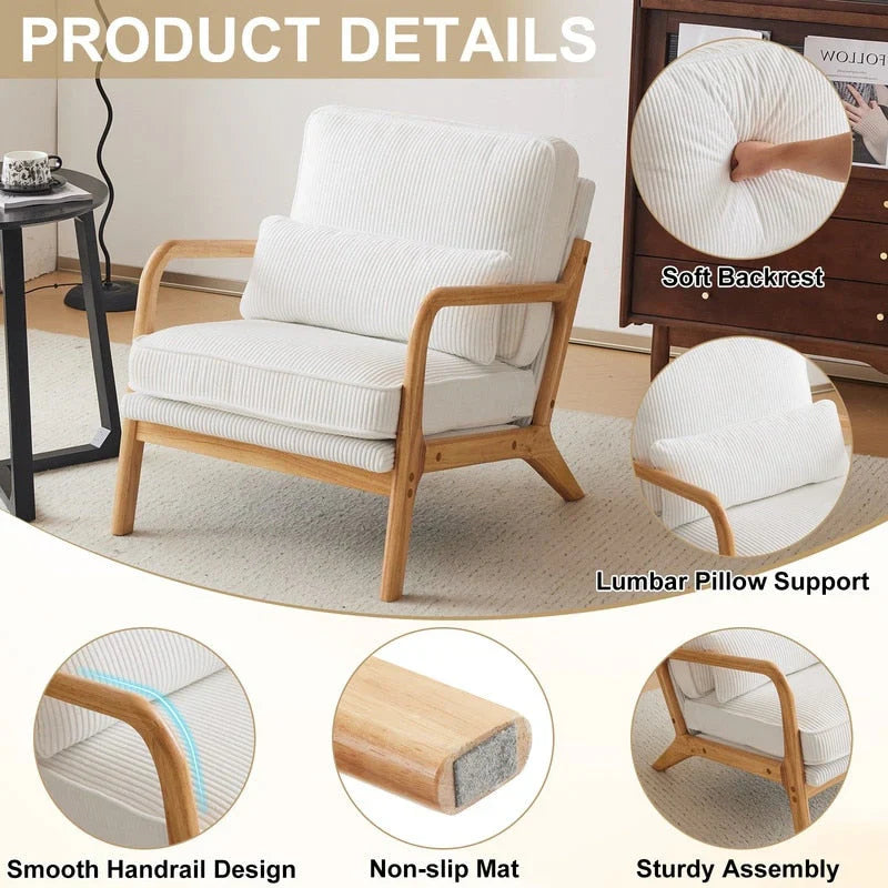 Fauteuil d'appoint rembourré Mid-Century Modern