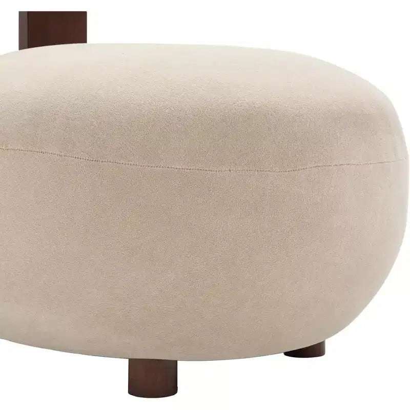 Christopher Knight Home Chariya, fauteuil d'appoint sculptural moderne en velours et bois d'hévéa, avec dossier cylindrique