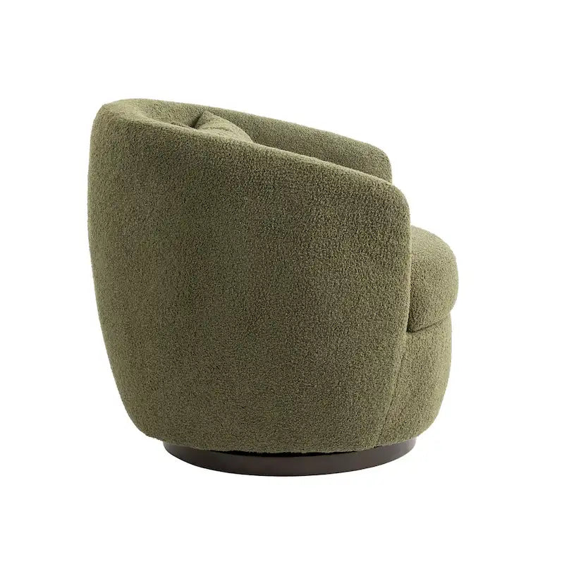Fauteuil club pivotant rembourré avec rangement, chaise d'appoint moderne pour salon, chambre, bureau ou coin lecture