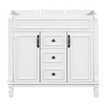 Meuble-lavabo de salle de bain moderne de 91 cm avec lavabo et armoire de toilette, 2 portes et 2 tiroirs