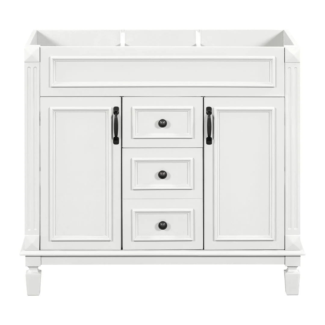 Meuble-lavabo de salle de bain moderne de 91 cm avec lavabo et armoire de toilette, 2 portes et 2 tiroirs