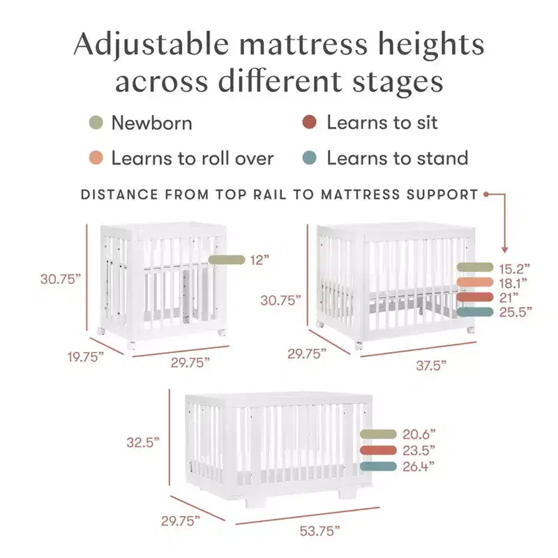 Lit de bébé convertible 8-en-1 Yuzu de Babyletto avec kits de conversion toutes étapes