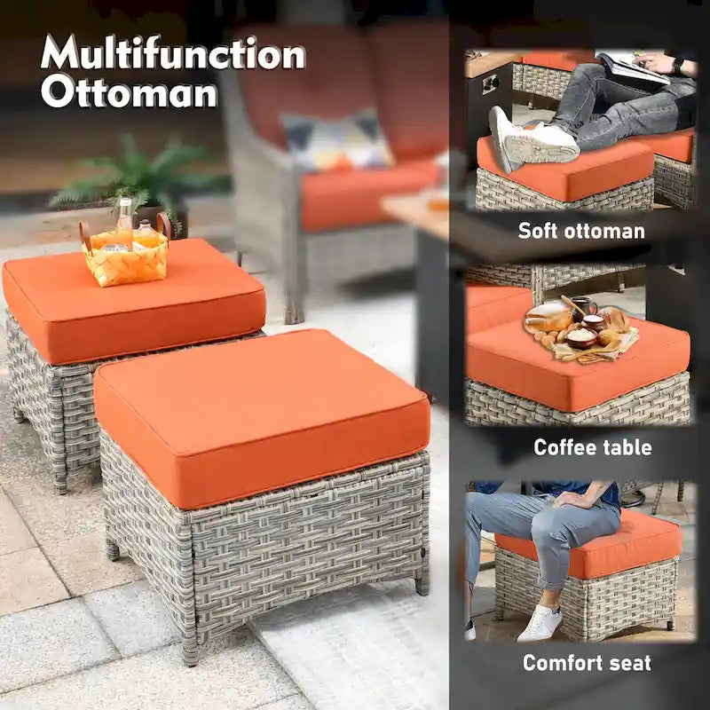 Ensemble de conversation de jardin 9 pièces XIZZI avec fauteuil pivotant