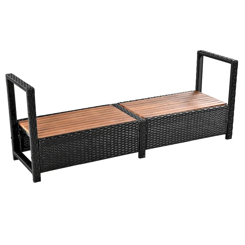 Canapé d'angle d'extérieur en rotin pour spa, forme quadrilatérale