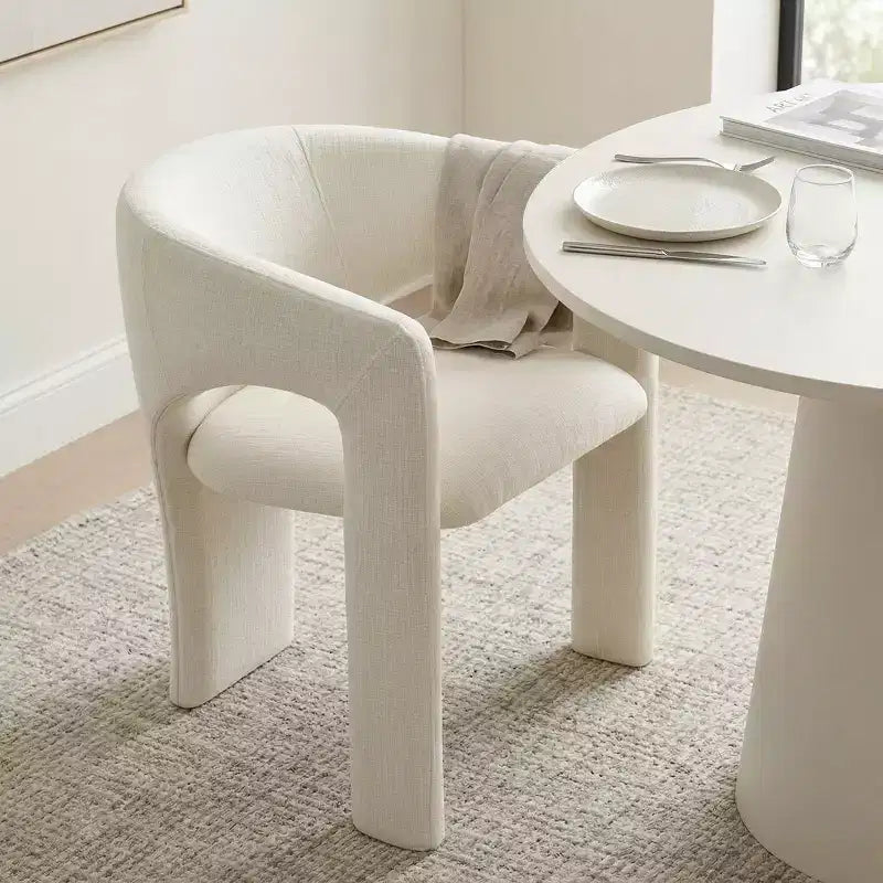Petit ensemble de salle à manger pour 2 personnes, chaises rembourrées beiges, table à manger ronde sur pied, meubles de cuisine modernes et compacts - Panipeachy