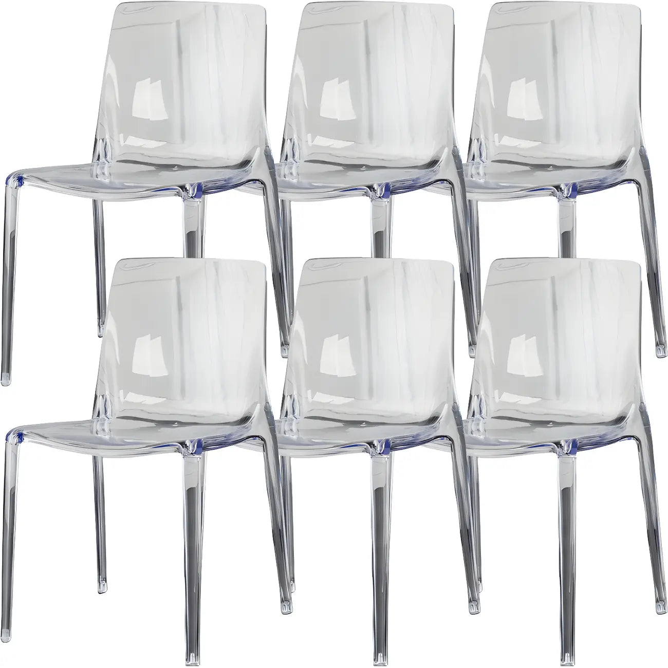 Chaise de salle à manger sans accoudoirs à dossier bas en acrylique ambre