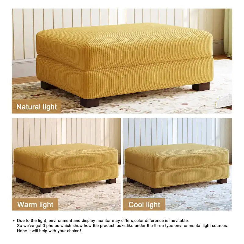 Pouffe d'appoint oversize en velours côtelé moderne
