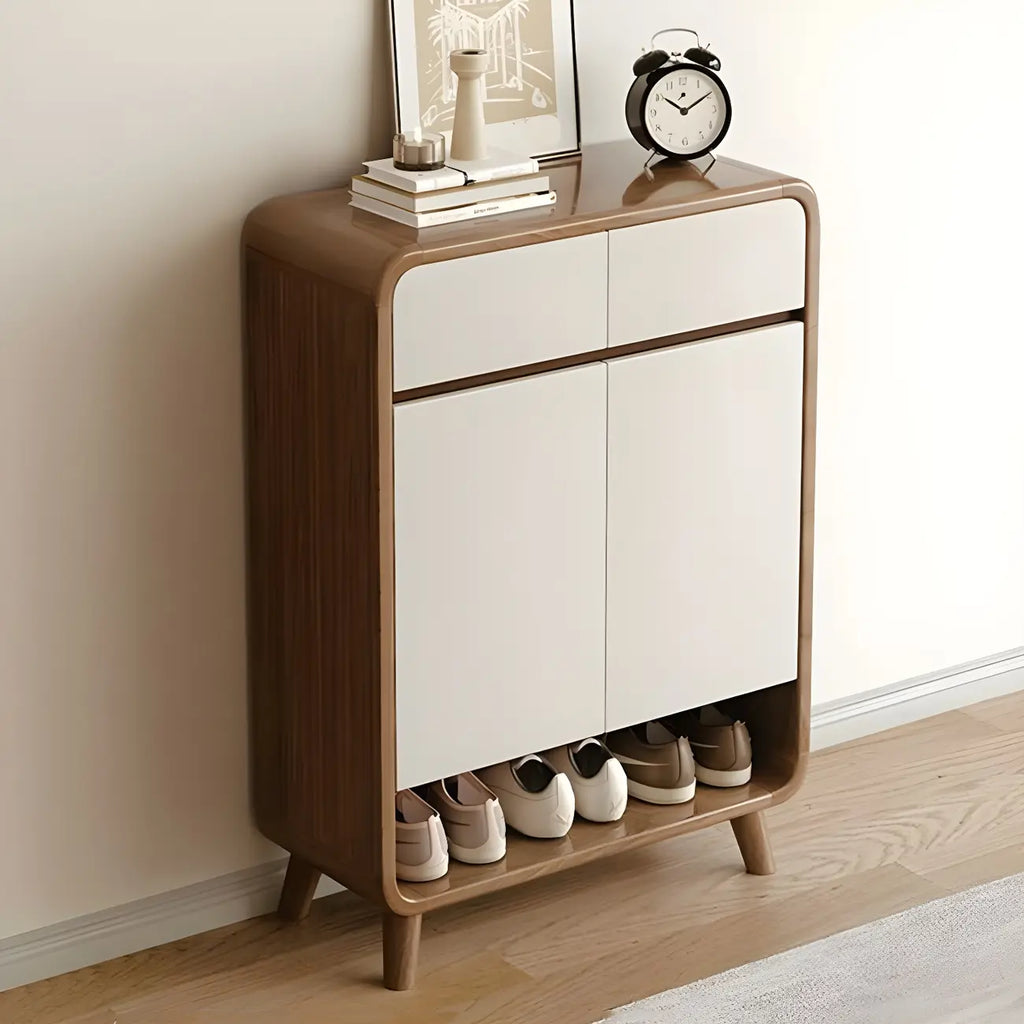 Meuble de rangement pour chaussures de couloir en bois moderne, taille moyenne