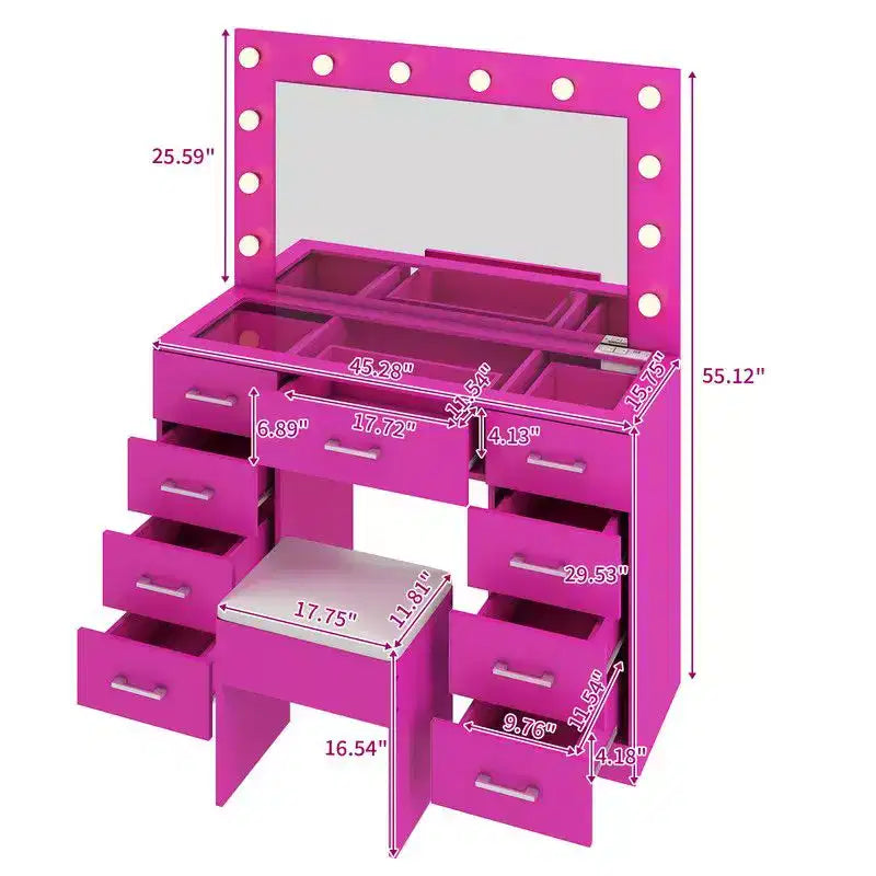 Ensemble de coiffeuse blanche