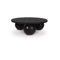Table basse ronde en marbre avec pieds sphériques, multicolore, 4 places
