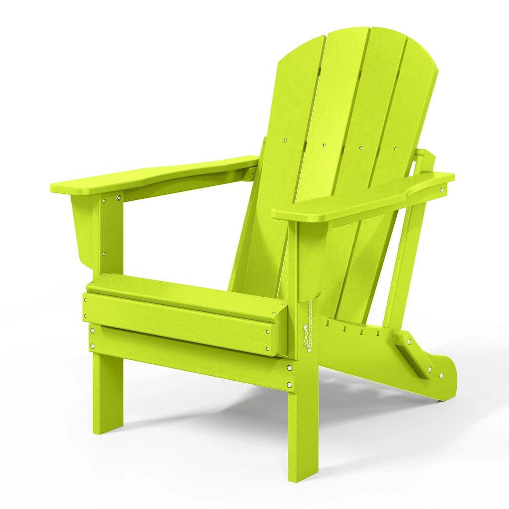 Chaise Adirondack pliante d'extérieur tout temps Polytrends Laguna résistante à la décoloration pour patio