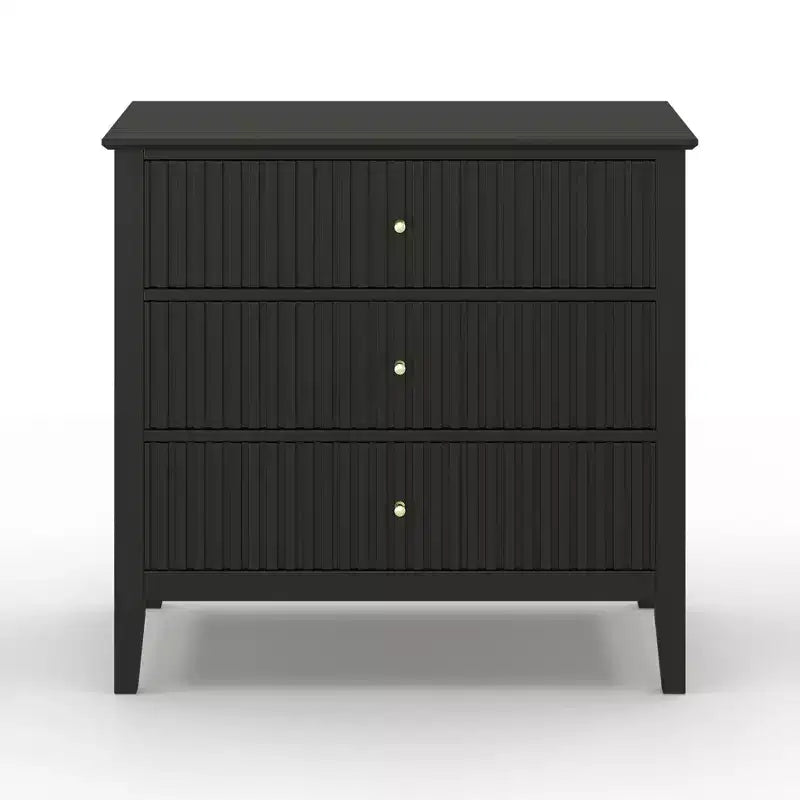 Heynemo Commode 3 Tiroirs, Table de Chevet en Bois Peint de 76 cm de Haut avec Rangement, Grande Commode Moderne avec Coulisses à Roulement à Billes