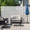 MAYEERTY 72x47 Écran de confidentialité extérieur naturel blanc, séparateur pliable naturel en 6 pièces pour jardin et cour arrière
