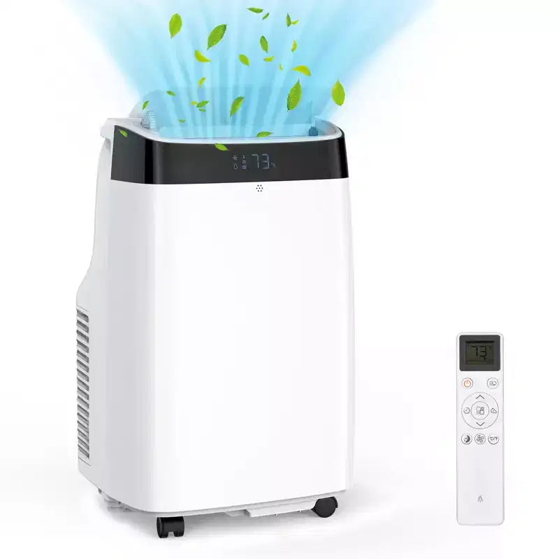 Climatiseur portable 10 000 BTU, Climatiseur de maison avec télécommande pour pièce jusqu'à 42 m², fonctions 3-en-1/minuterie 24h/roulettes