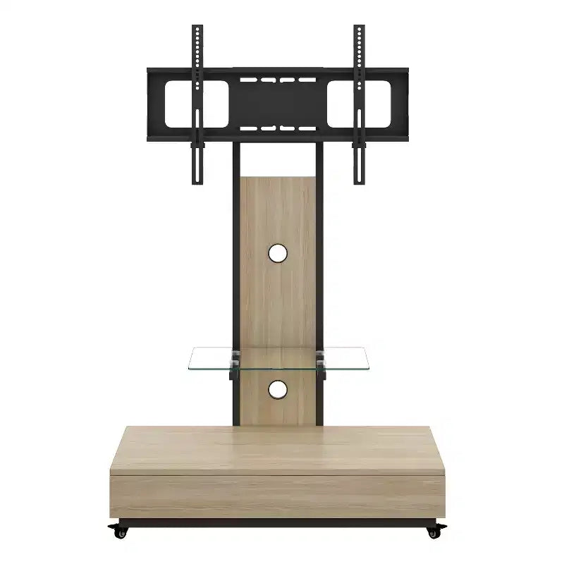 Meuble TV pour téléviseurs de 32 à 75 pouces, Chariot TV mobile à hauteur réglable avec tiroir et roulettes pour salon, chambre, bureaux -ModernLuxe