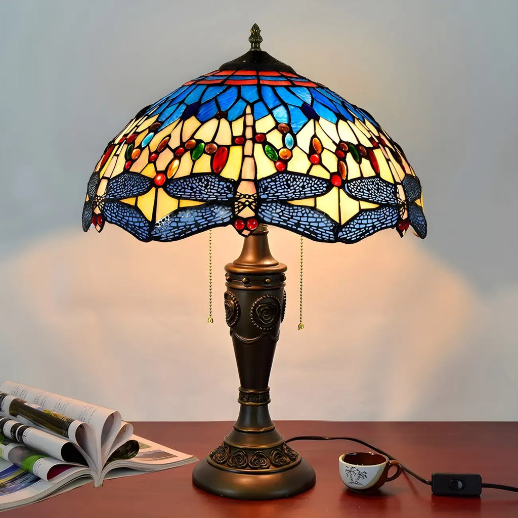 HomeyFad Lampe de table à 2 lumières dôme en verre inoxydable vintage