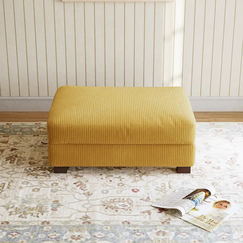 Pouffe d'appoint oversize en velours côtelé moderne