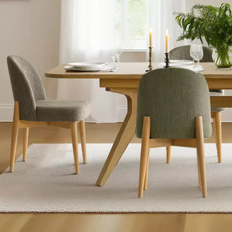 Ensemble de salle à manger 7 pièces, table à tréteaux extensible de 198-244 cm avec chaises rembourrées et pieds en bois massif - Panipeachy