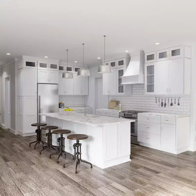 Meuble haut de cuisine Homlux blanc de style shaker, facile à monter, prêt à assembler