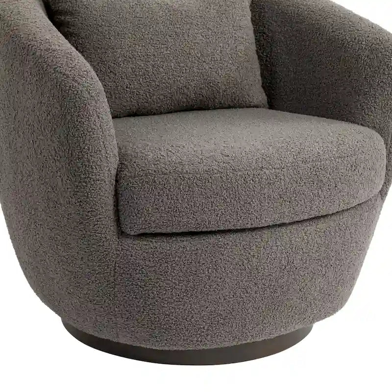 Fauteuil club pivotant rembourré avec rangement, chaise d'appoint moderne pour salon, chambre, bureau ou coin lecture