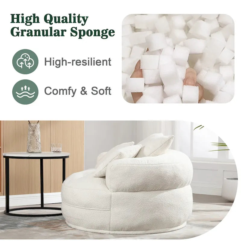 Fauteuil paresseux rond – Blanc/Bleu/Gris/Jaune/Orange/Rouge rosé/Bleu marine/Vert, Siège simple et double