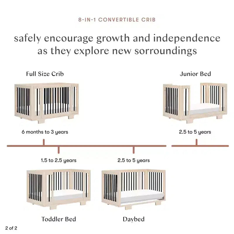 Lit de bébé convertible 8-en-1 Yuzu de Babyletto avec kits de conversion toutes étapes