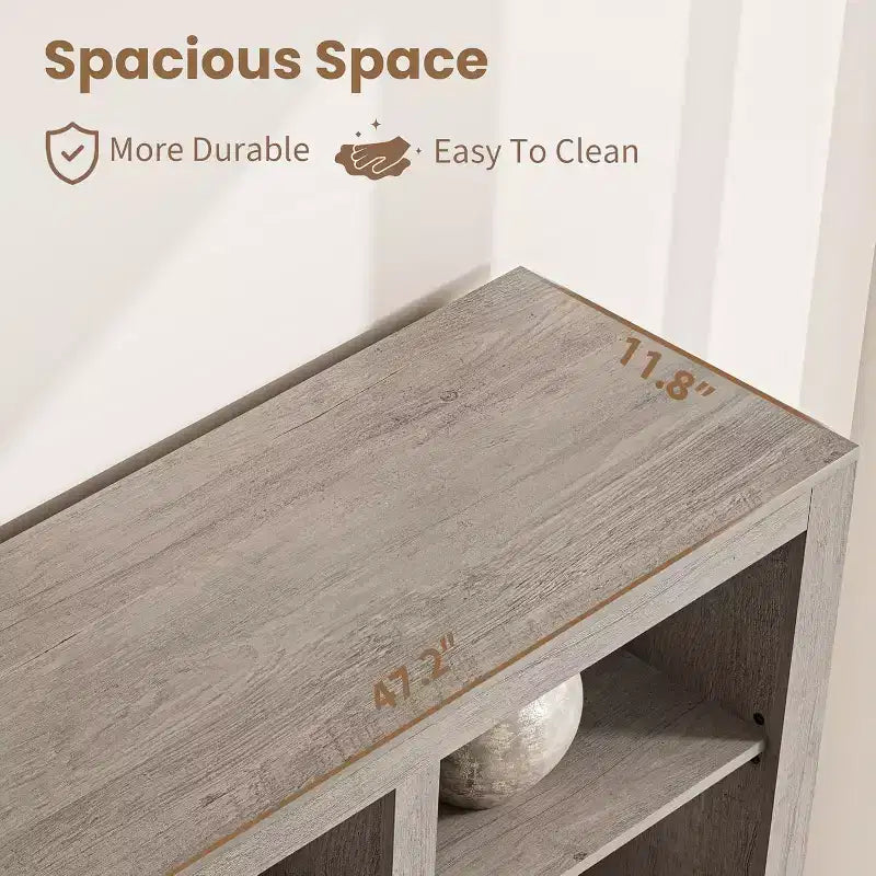 Bibliothèque haute de 72 po avec 4 tiroirs, étagère de rangement autoportante de style campagnard pour chambre à coucher, salon, bureau à domicile