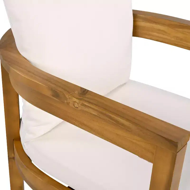 Ensemble de salle à manger d'extérieur rustique Christopher Knight Home Irene 9 pièces en bois d'acacia avec chaises à dossier incurvé et coussins