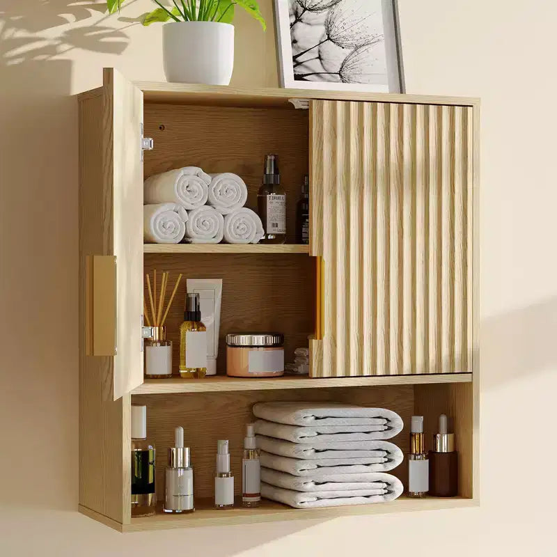 Armoire murale de salle de bain - Armoire à pharmacie avec portes coulissantes et étagère réglable - Armoire murale de 25x23,6x9 pouces