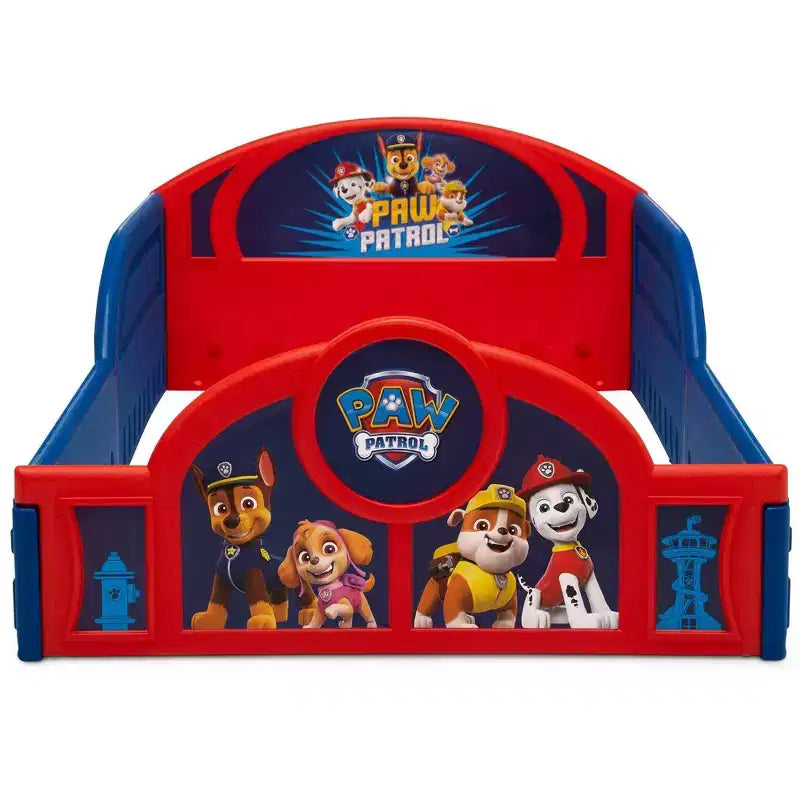 Lit pour enfant en plastique Delta Children « Sommeil et jeu » avec rails de protection intégrés – Pat' Patrouille