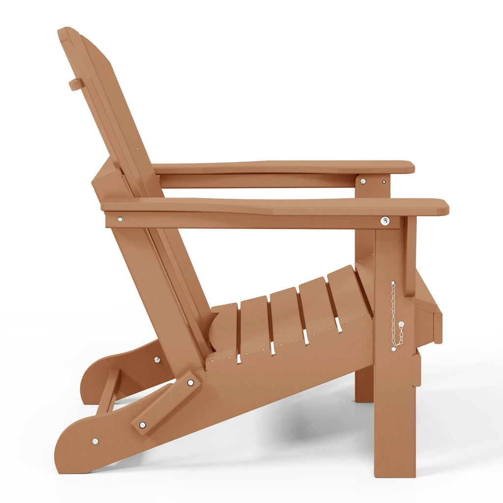 Chaise Adirondack pliante d'extérieur tout temps Polytrends Laguna résistante à la décoloration pour patio