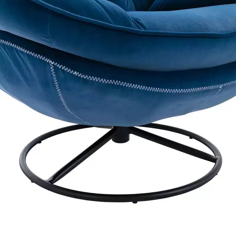 Fauteuil d'appoint en velours Okak avec pouf, fauteuil de salon moderne de style scandinave sans accoudoirs, fauteuil d'appoint doux et confortable pour regarder la télévision, jouer à des jeux