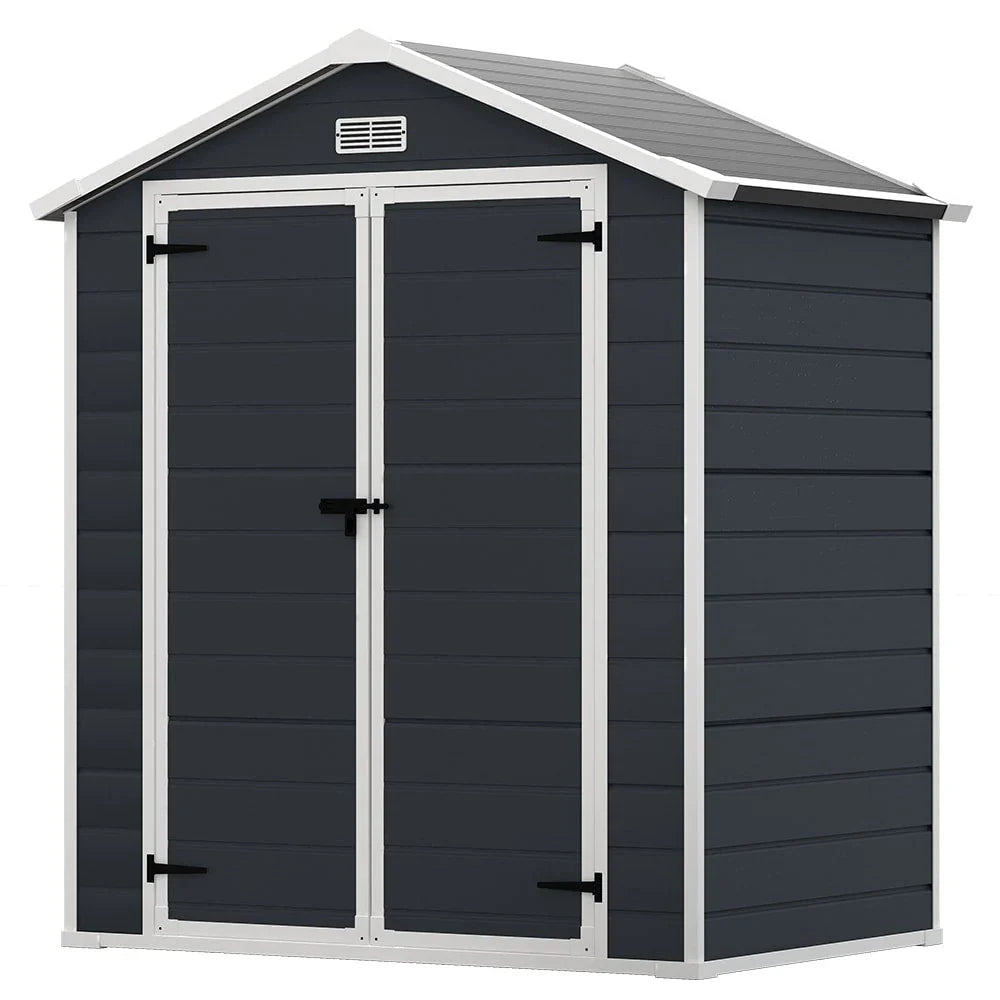 Abri de jardin en résine toutes saisons avec plancher, 1,8 m x 1,2 m/1,8 m x 2,4 m/2,4 m x 1,8 m/2,4 m x 3 m, Spire Tool Shed