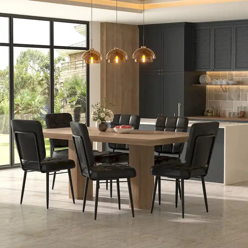 Lot de 2/4/6/8 chaises de salle à manger modernes, chaises de cuisine rembourrées avec coussin épais pour salle à manger
