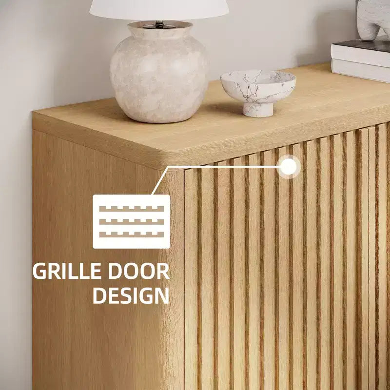 Meuble à chaussures Acekool 46 avec porte cannelée, meuble de rangement 5 niveaux, banc d'entrée rustique pour couloir, 41,5H