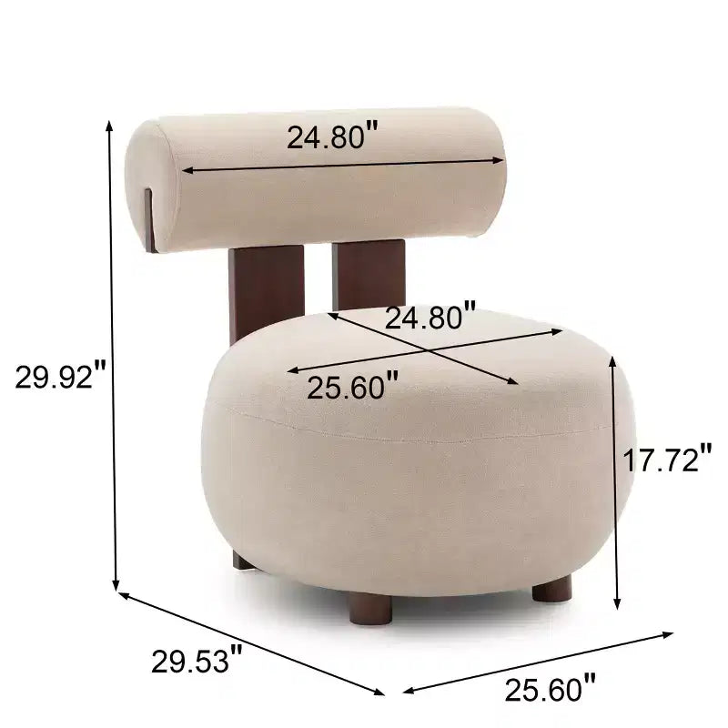 Christopher Knight Home Chariya, fauteuil d'appoint sculptural moderne en velours et bois d'hévéa, avec dossier cylindrique