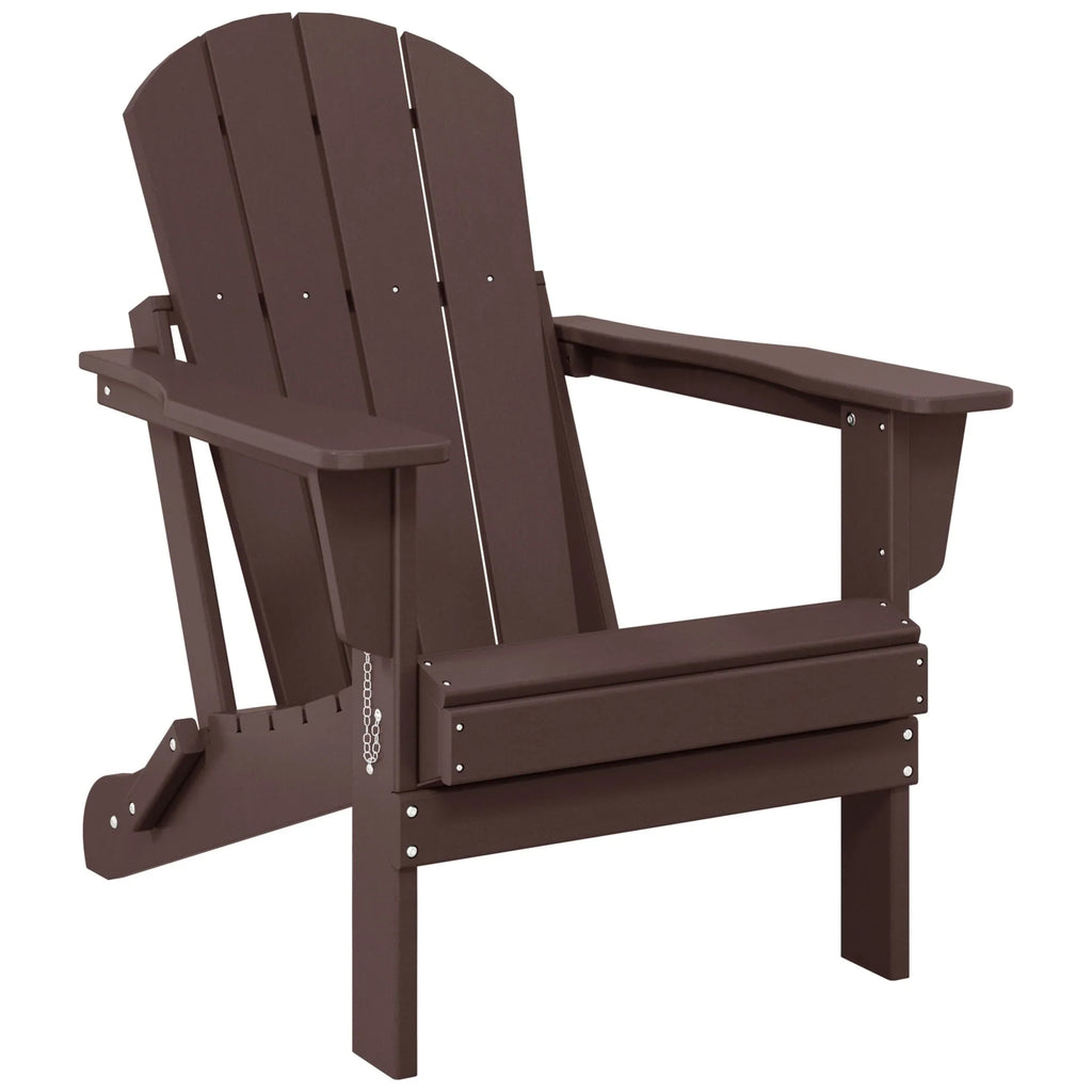 Chaise Adirondack pliante d'extérieur tout temps Polytrends Laguna résistante à la décoloration pour patio