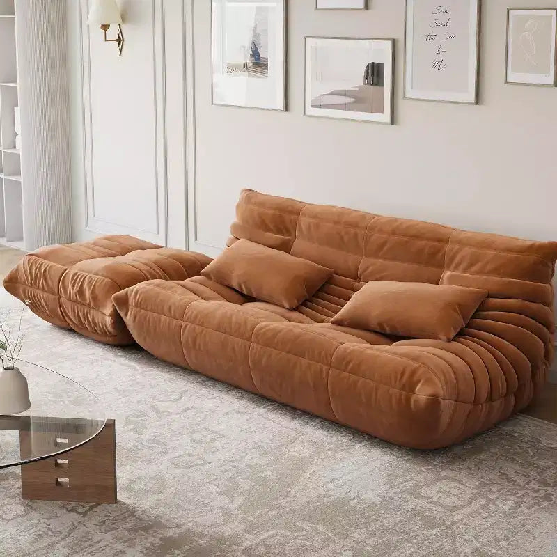 Canapé et pouf géants de salon en forme de pouf, causeuse en similicuir velours adaptée aux animaux pour le salon, le bureau, aucun assemblage requis