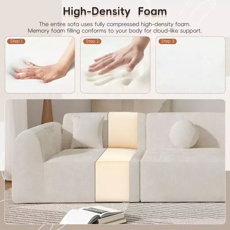 Canapé d'angle moderne incurvé de 355 cm avec méridienne, ensemble 3 pièces, pour salon