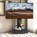 Meuble TV pour téléviseurs de 32 à 75 pouces, Chariot TV mobile à hauteur réglable avec tiroir et roulettes pour salon, chambre, bureaux -ModernLuxe