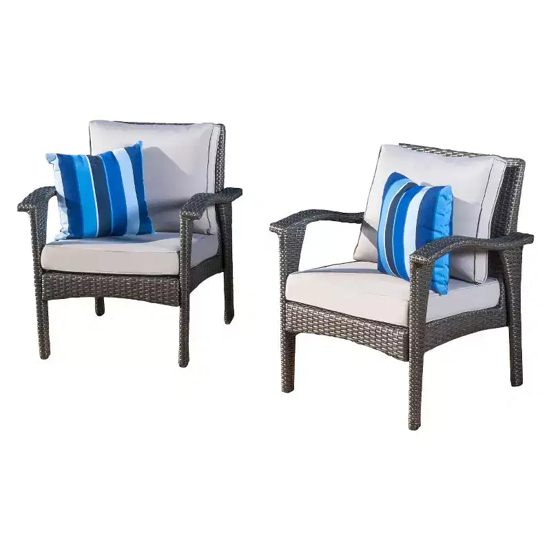 Honolulu Set of 2 Outdoor Wicker Club Chair with Cushion - Christopher Knight Home