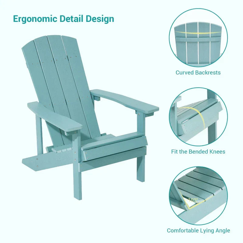 Chaises Adirondack d'extérieur en bois résistantes aux intempéries Bonosuki - Lot de 4