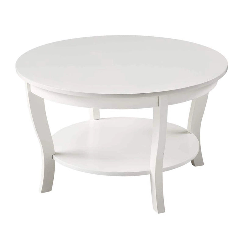 Table basse ronde avec étagère American Heritage de Convenience Concepts