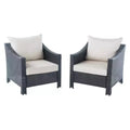 Antibes Set of 2 Wicker Club Chair with Cushions - Christopher Knight Home