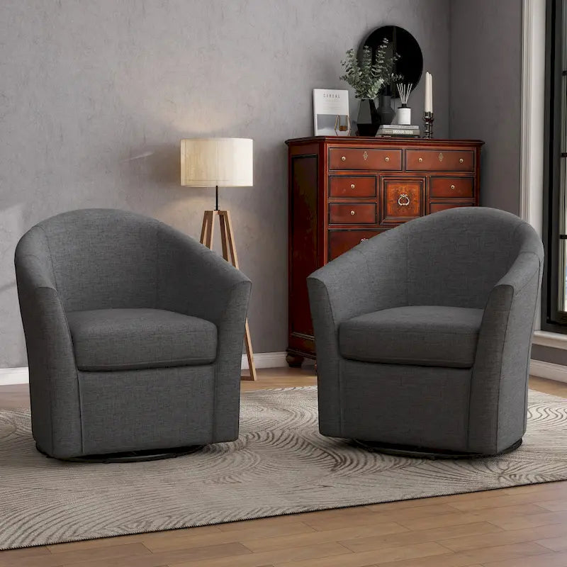 Lot de 2 fauteuils pivotants modernes avec accoudoirs pour salon