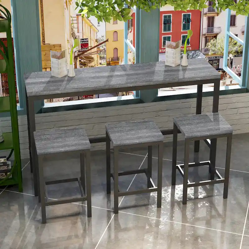 Ensemble table de bar et 3 tabourets