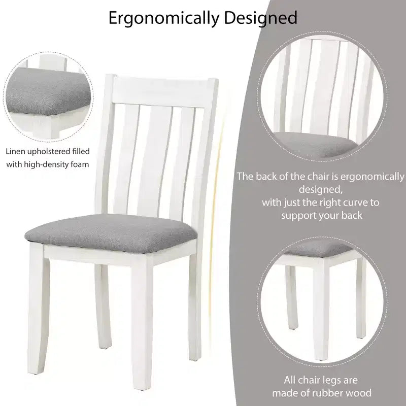 Ensemble de salle à manger extensible de style ferme pour 6 personnes, table rectangulaire et 6 chaises rembourrées