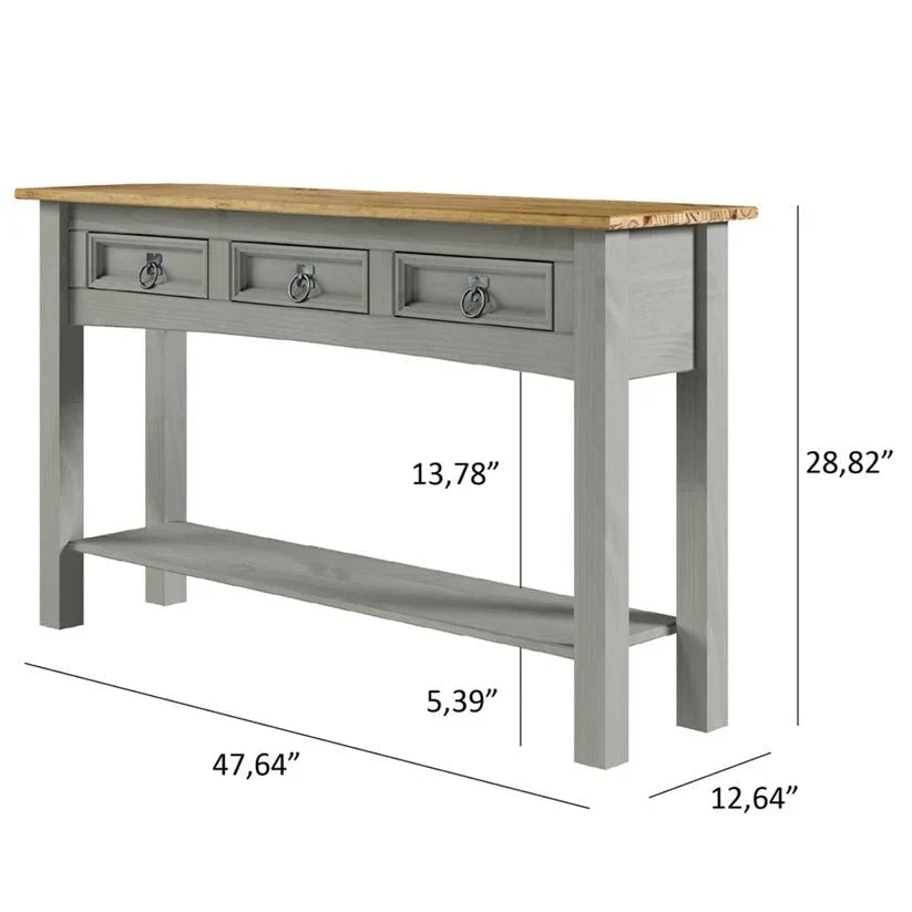 Console de table en bois 3 tiroirs Corona | Furniture Dash - S.O.