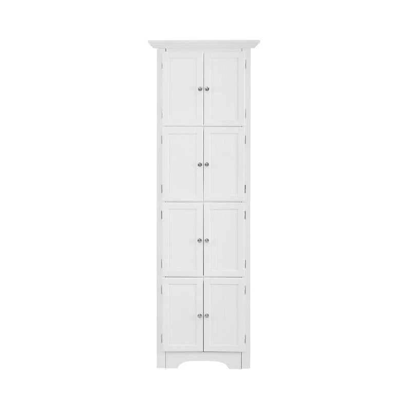Meuble d'angle de rangement haut avec 8 portes et 4 étagères