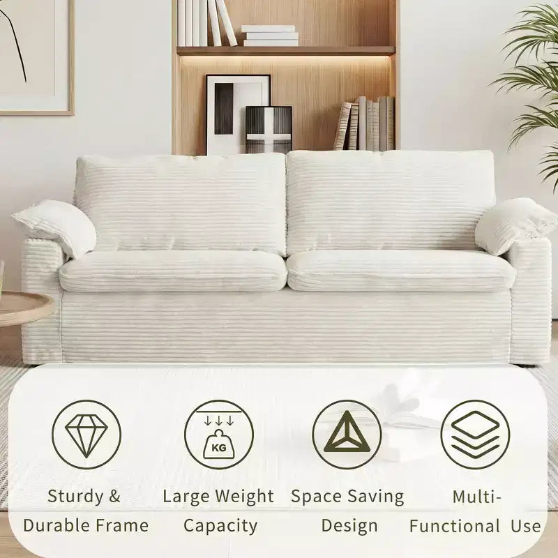 Canapé Dyonery 86 Cloud, assise profonde et accoudoirs larges, cadre robuste, design ergonomique respirant